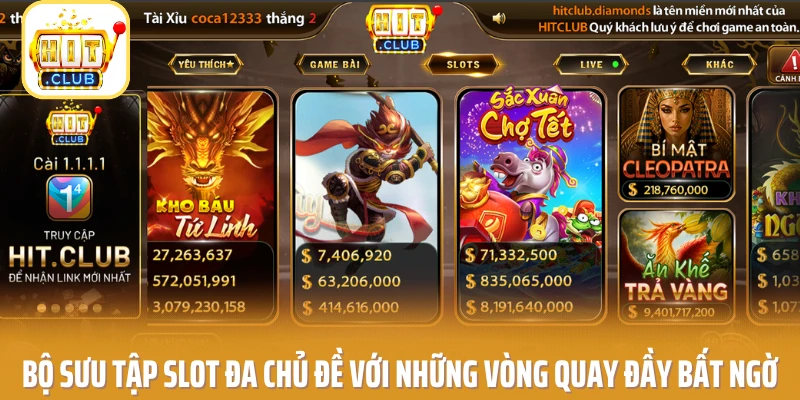 Bộ sưu tập slot đa chủ đề với những vòng quay đầy bất ngờ