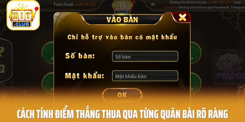 Cách tính điểm thắng thua qua từng quân bài rõ ràng