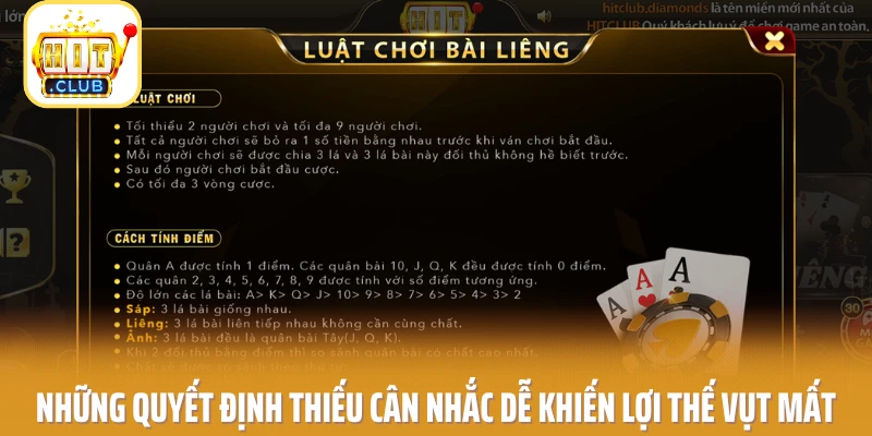 Những quyết định thiếu cân nhắc dễ khiến lợi thế vụt mất