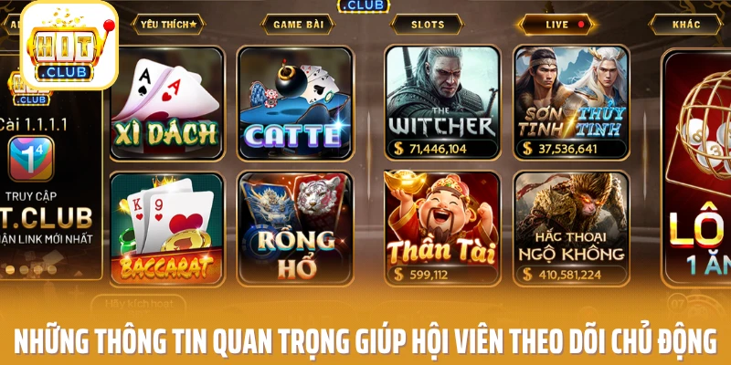 Những thông tin quan trọng giúp hội viên theo dõi chủ động